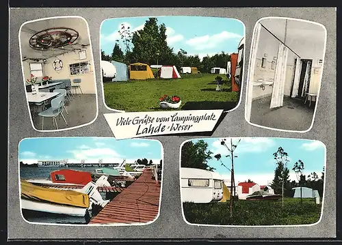 AK Lahde /Weser, Campingplatz an der Weser