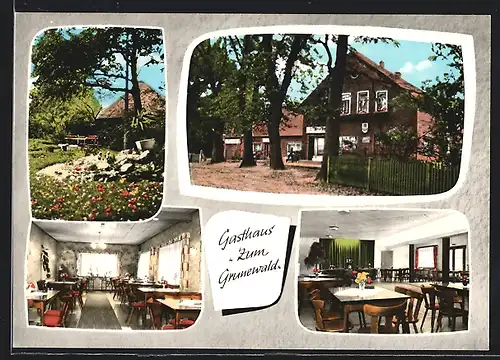 AK Ristedt / Syke, Gasthaus zum Grundewald, Bes. H. Cordes, Innen- & Aussenansichten