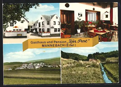 AK Mannebach /Eifel, Gasthaus und Pension Zur Post