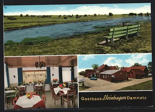 AK Damnatz /Elbe, Gasthaus Steinhagen, Innenansicht