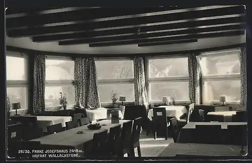 AK Franz Josefshaus am Grossglockner, Hofrat Wallackstube, Innenansicht