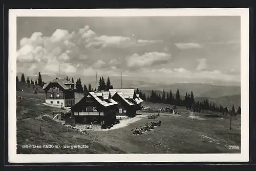 AK Bergerhütte Görlitzen mit Tischen