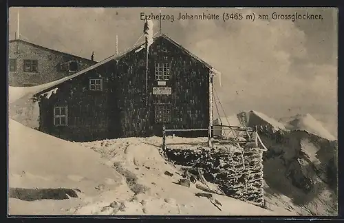 AK Erzherzog Johannhütte, Ansicht im Winter