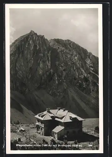 AK Klagenfurter Hütte, Berghütte mit Hochstuhl