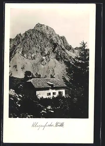 AK Klagenfurterhütte mit Bielschitza bei Sonnenschein