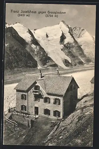 AK Franz Josefshaus gegen Grossglockner aus der Vogelschau