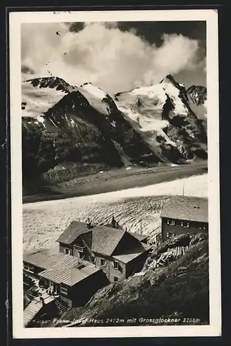 AK Kaiser Franz-Josef-Haus mit Grossglockner und schneebedecktem Boden