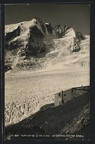 AK Hofmannshütte mit Grossglockner im Schnee