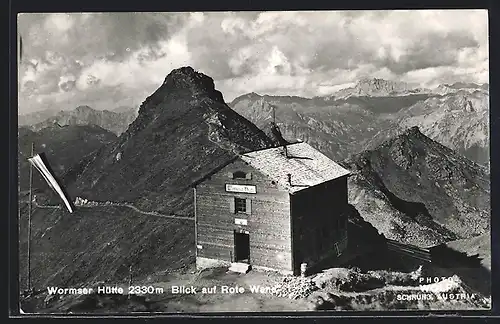 AK Wormser Hütte mit Blick auf Rote Wand