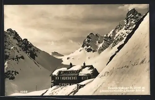 AK Saarbrückner Hütte auf dem Litznersattel mit Gross Litzner