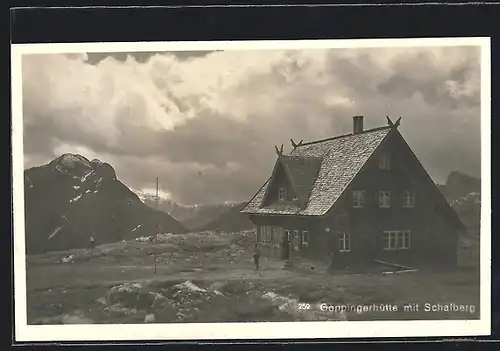 AK Göppingerhütte, Berghütte mit Schafberg