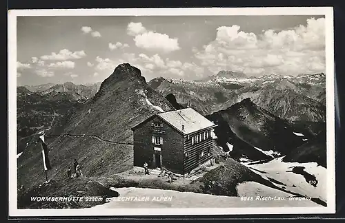 AK Wormserhütte, Berghütte in den Lechtaler Alpen aus der Vogelschau