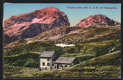 AK Tilisuna-Hütte, Berghütte mit Blick auf die umliegenden Gipfel