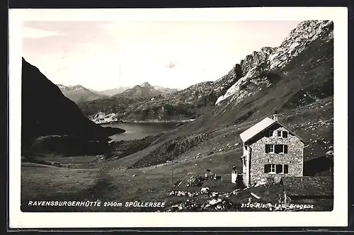 AK Ravensburgerhütte, Berghütte mit Spullersee