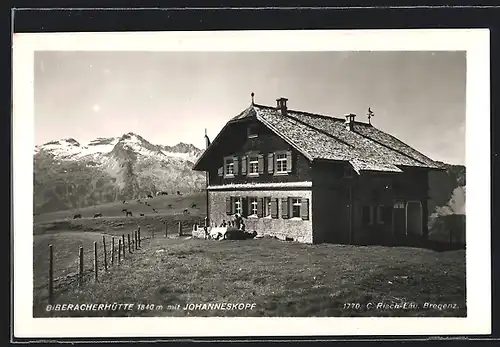 AK Biberacherhütte, Berghütte mit Johanneskopf