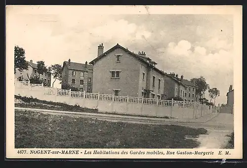 AK Nogent-sur-Marne, Les Habitations des Gardes mobiles, Rue Gaston-Margerie