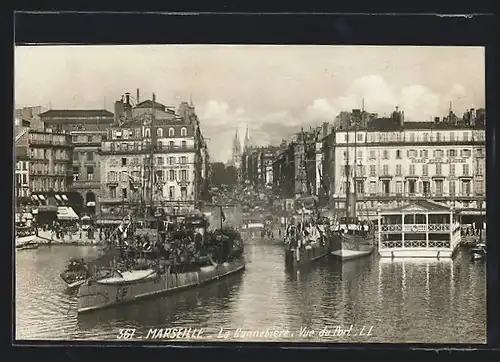 AK Marseille, le cannebiere, vu du port, Hafen