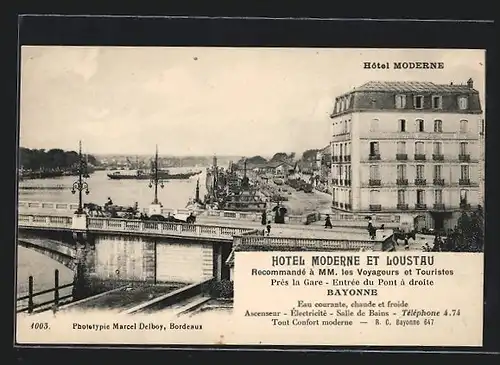 AK Bayonne, Hotel Moderne et Loustau