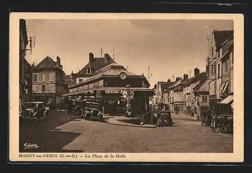 AK Magny-en-Vexin, La Place de la Halle