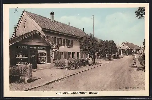 AK Villars-lès-Blamont, Une rue, Strassenpartie