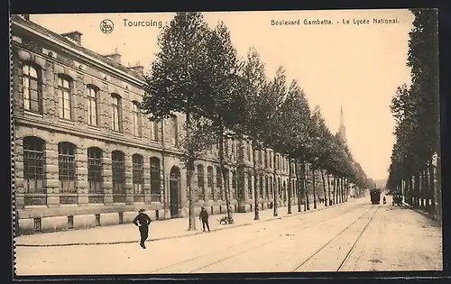 AK Tourcoing, Boulevard Gambetta, le Lycée National