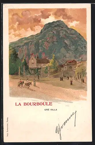 Lithographie La Bourboule, uni villa