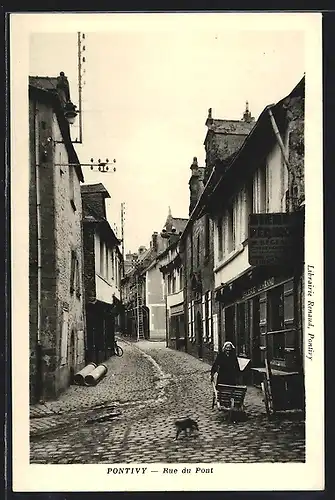 AK Pontivy, Rue du Pont, Strassenpartie