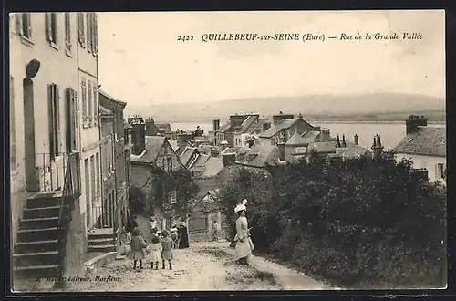 AK Quillebeuf-sur-Seine, Rue de la Grande Vallée