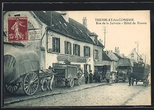 AK Tremblay-les-Conesse, Rue de la Juiverie, Hotel de France