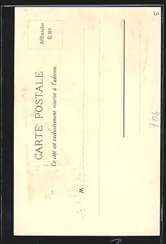 Lithographie Menton, Vue générale, Weinreben