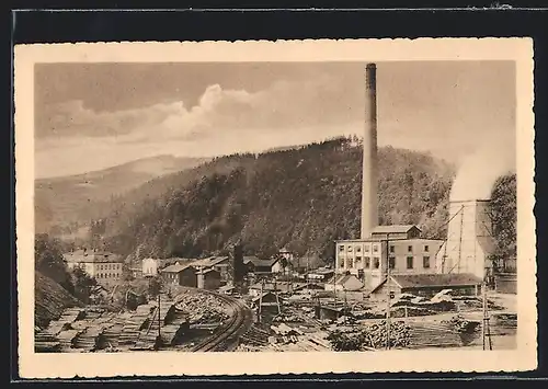 AK Malé Syatonovice, Blick zum Sägewerk
