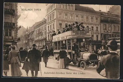 AK Berlin, Automobil-Omnibus Unter den Linden