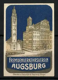 Reklamemarke Fremdenverkehrsverein Augsburg, Gebäudeansichten