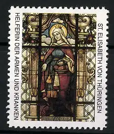 Reklamemarke St. Elisabeth von Thüringen, Helferin der Armen und Kranken, Schutzpatronin