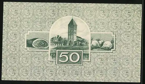 Notgeld Niederlahnstein 1917, 50 Pfennig, Dampfer und Kirche