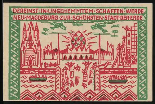 Notgeld Magdeburg 1921, Otto I., Neu-Magdeburg am Fluss