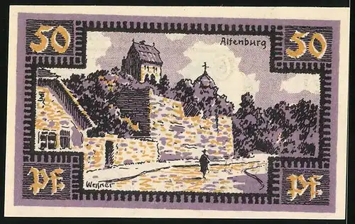 Notgeld Merseburg 1921, 50 Pfennig, Partie an der Altenburg