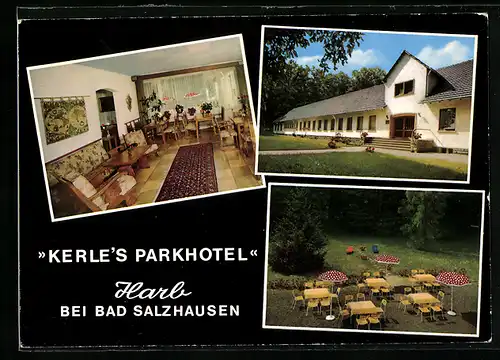 AK Harb bei Bad Salzhausen, Kerle`s Parkhotel Café, Restaurant