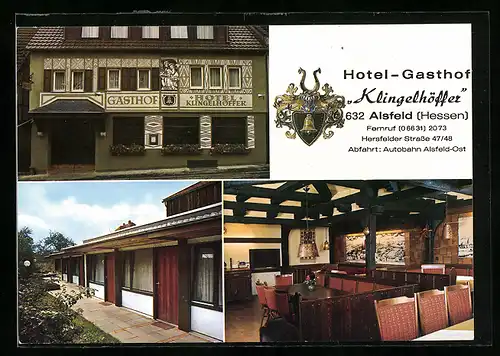 AK Alsfeld, Gasthof Klingelhöffer, versch. Ansichten