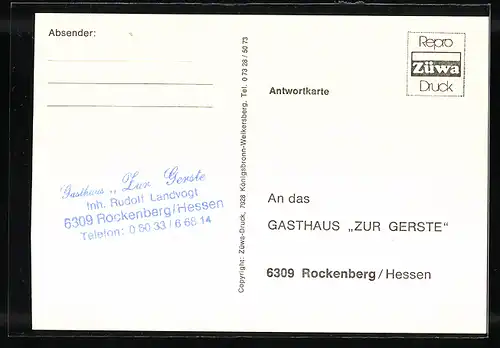 AK Rockenberg /Hessen, Gasthaus Zur Gerste