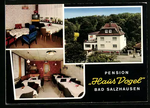 AK Bad Salzhausen / Obh., Pension Haus Vogel, Kurstrasse 13