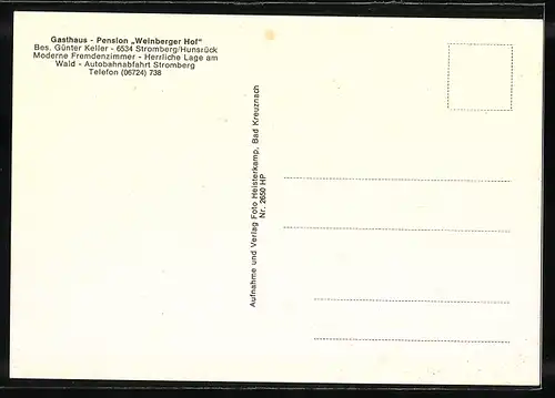 AK Stromberg / Hunsrück, Gasthaus-Pension Weinberger Hof