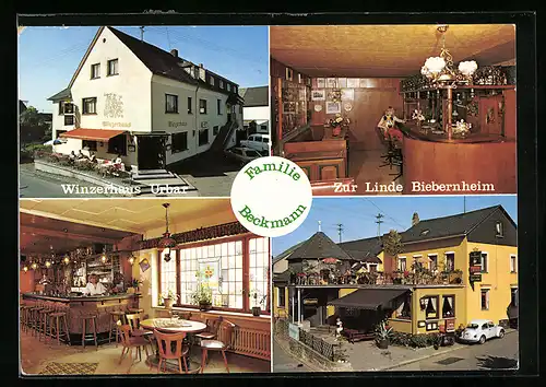 AK Urbar-Oberwesel, Hotel-Restaurant Winzerhaus, Rheingoldstrasse 8, Gasthaus Zur Linde in St. Goar-Biebernheim
