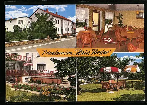 AK Hausen /Westerwald, Vier Ansichten von der Privatpension Haus Förster