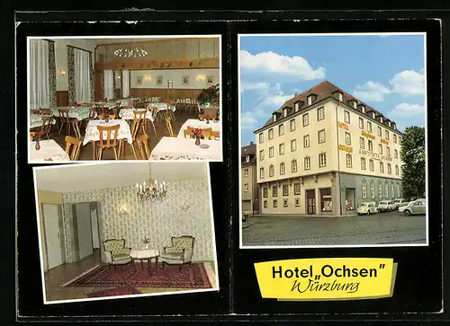 AK Würzburg, Hotel Ochsen, Strasse Juliuspromenade 3