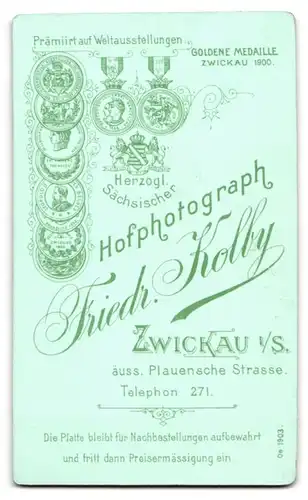 Fotografie Friedr. Kolby, Zwickau i. S., Äussere Plauensche Strasse, Junges Paar in hübscher Kleidung