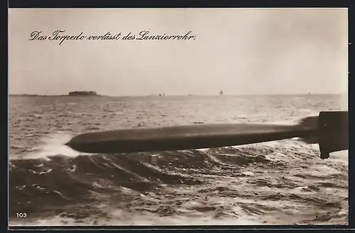 AK Torpedo verlässt das Lanzierrohr