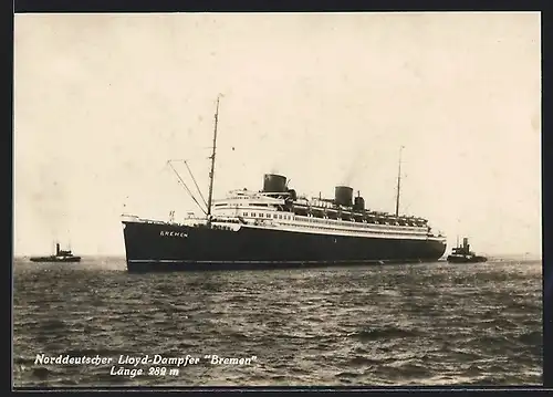 AK Dampfer Bremen des Norddeutschen Lloyd