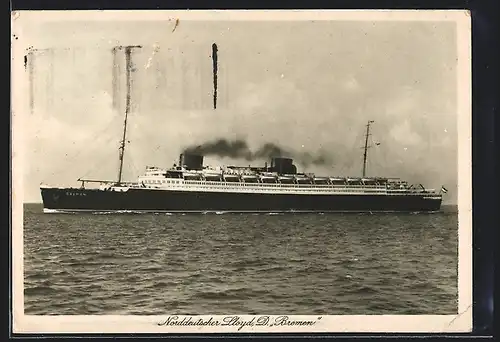 AK Passagierschiff Bremen auf offener See