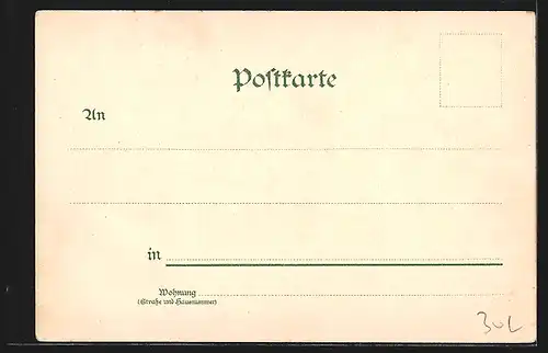 Lithographie Berlin, Strassenbahn mit Passagieren 1900